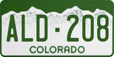 CO license plate ALD208