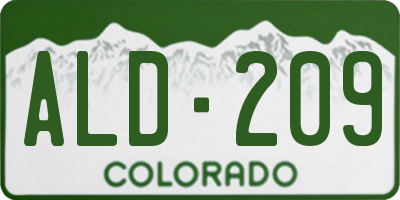 CO license plate ALD209