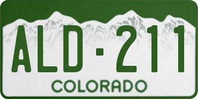 CO license plate ALD211