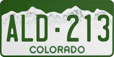 CO license plate ALD213