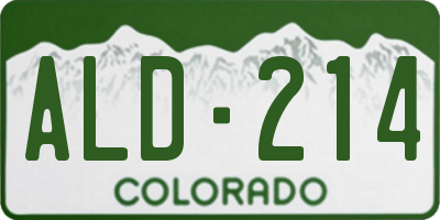 CO license plate ALD214