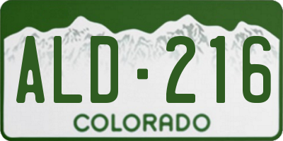 CO license plate ALD216