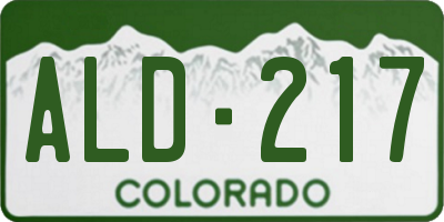 CO license plate ALD217