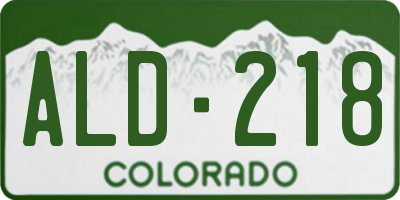 CO license plate ALD218