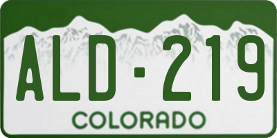 CO license plate ALD219