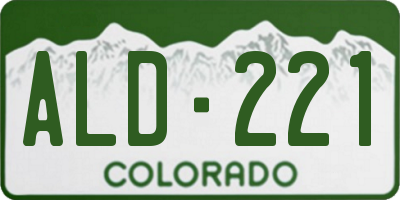 CO license plate ALD221