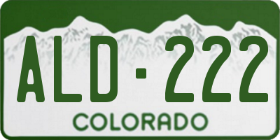 CO license plate ALD222