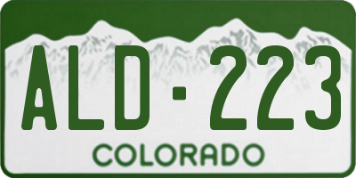 CO license plate ALD223