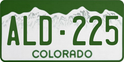 CO license plate ALD225