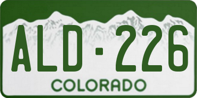 CO license plate ALD226