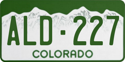 CO license plate ALD227