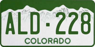 CO license plate ALD228