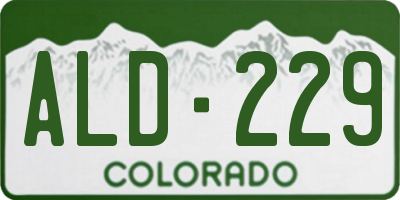 CO license plate ALD229