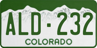 CO license plate ALD232