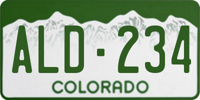 CO license plate ALD234