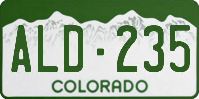 CO license plate ALD235