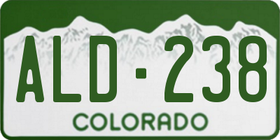 CO license plate ALD238