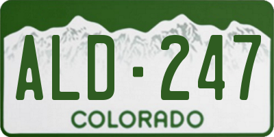 CO license plate ALD247