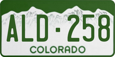 CO license plate ALD258