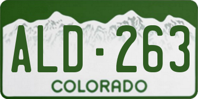 CO license plate ALD263
