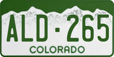 CO license plate ALD265