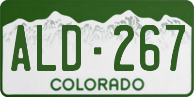 CO license plate ALD267