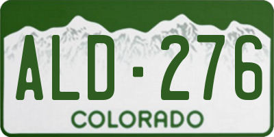 CO license plate ALD276