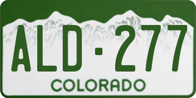 CO license plate ALD277