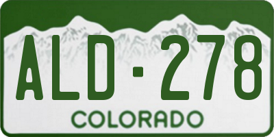 CO license plate ALD278