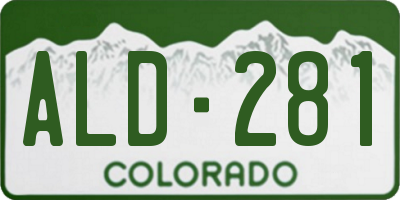 CO license plate ALD281