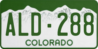 CO license plate ALD288