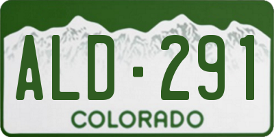 CO license plate ALD291