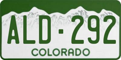 CO license plate ALD292