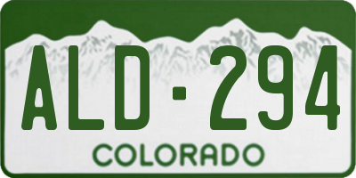 CO license plate ALD294