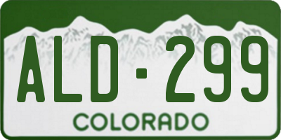 CO license plate ALD299