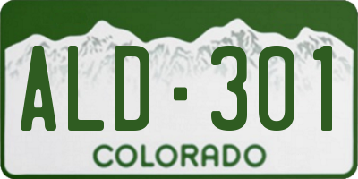 CO license plate ALD301