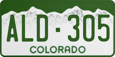 CO license plate ALD305