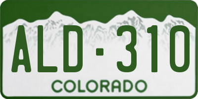 CO license plate ALD310
