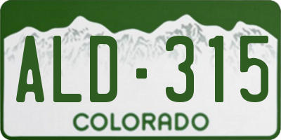 CO license plate ALD315