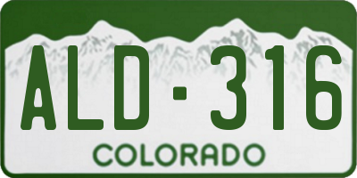 CO license plate ALD316