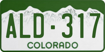 CO license plate ALD317