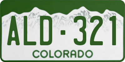 CO license plate ALD321