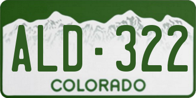 CO license plate ALD322