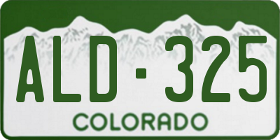 CO license plate ALD325