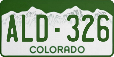 CO license plate ALD326