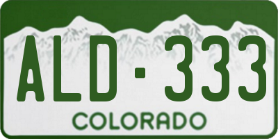 CO license plate ALD333