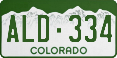 CO license plate ALD334