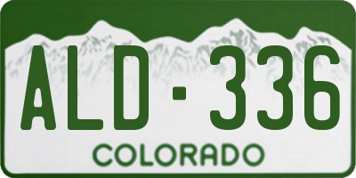 CO license plate ALD336