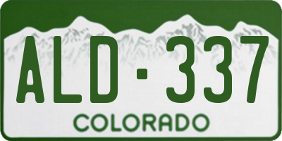 CO license plate ALD337