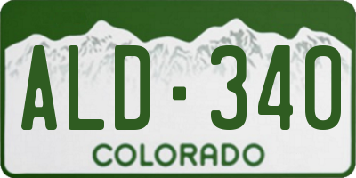 CO license plate ALD340